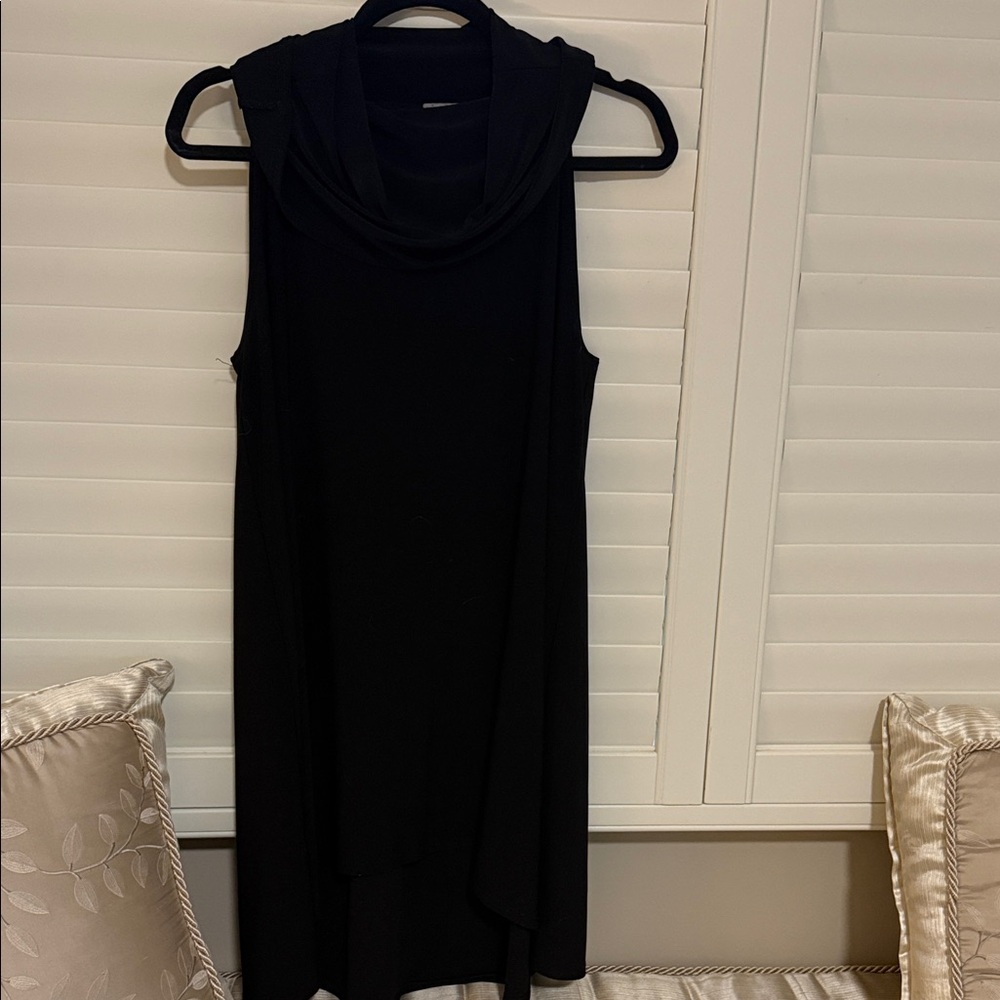 Sympli Elegant Black long turtleneck tunic or dress